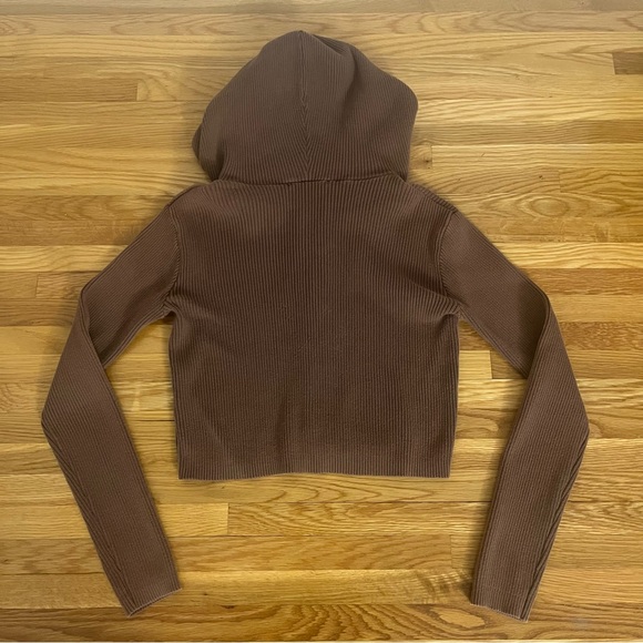 Brandy Melville Ribbed Zip-Up Hoodie - Picture 3 of 3